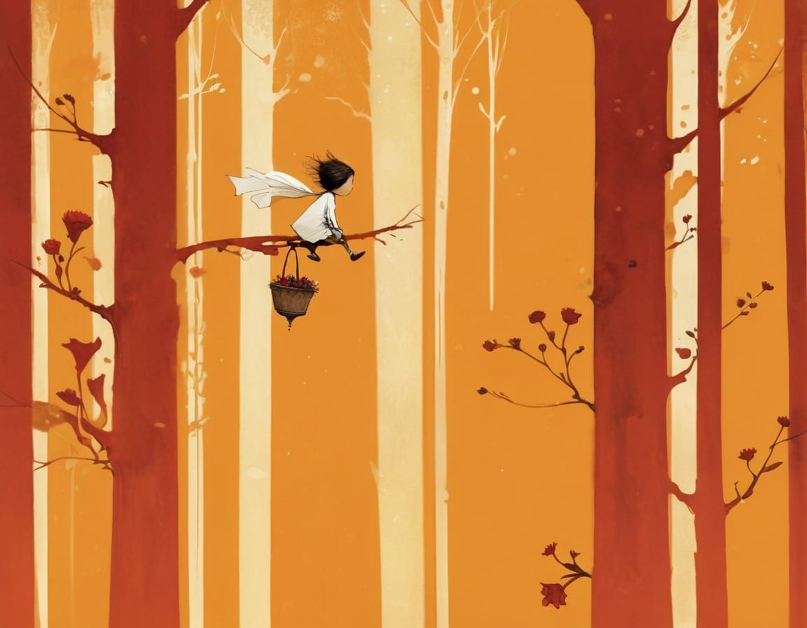 Whimsical Anthropomorphic Flowers Illustration