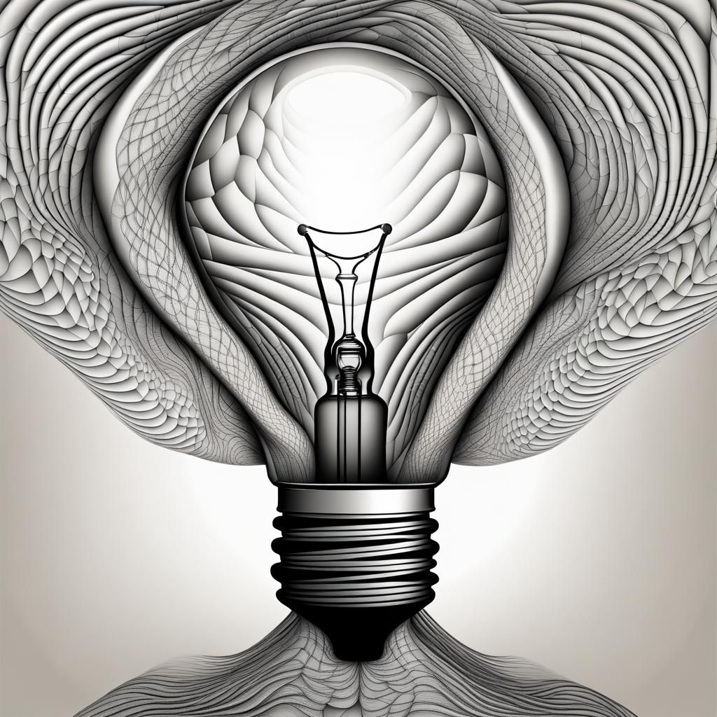 Helping Hands with Lightbulb in Abstract Vector Style