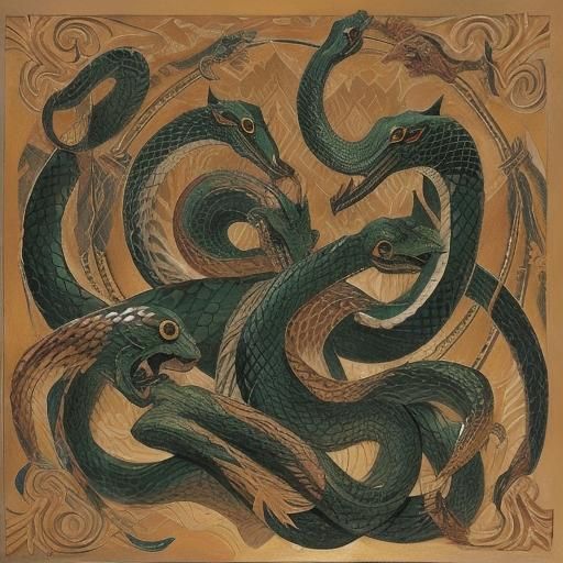 Serpent Inspired by Goncharova and Caravaggio