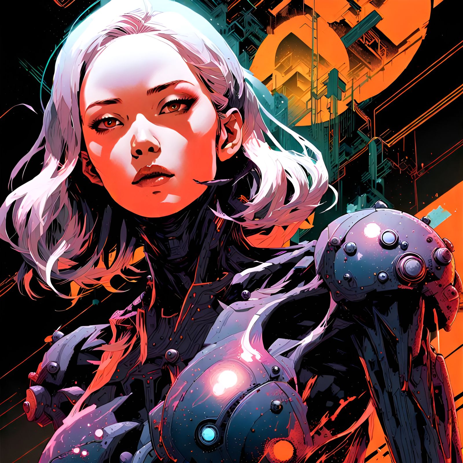 Maximalism science fiction glowing nuclear humanoid creature...