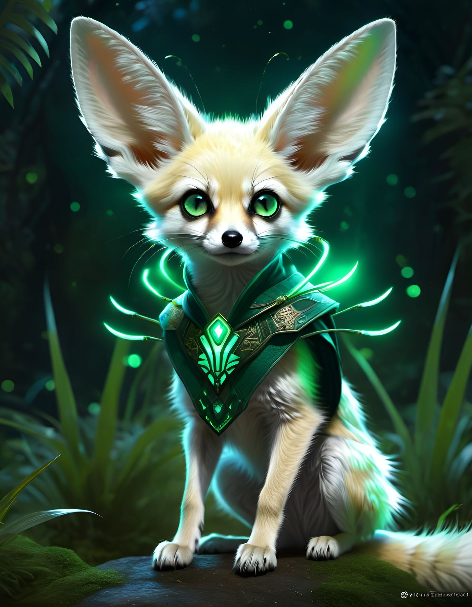 Bioluminescent Hybrid Creature in Detailed Digital Art