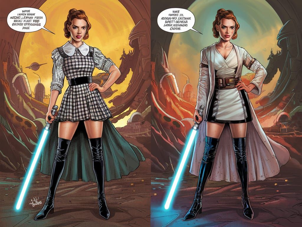 Dorothy as Jedi Warrior in Comic Book Style
