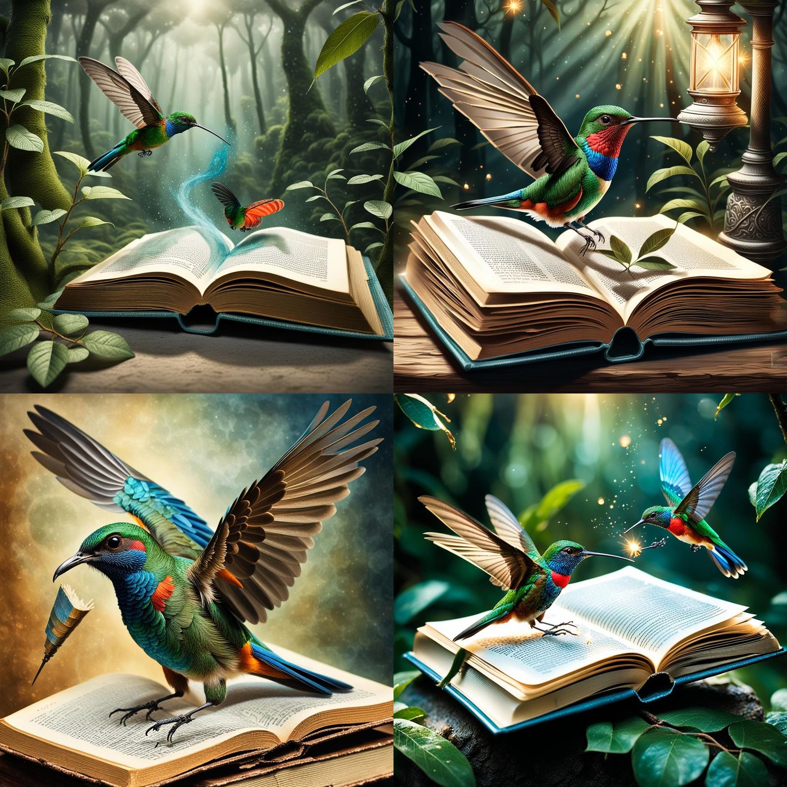 Hummingbird Emerges from Jungle Book