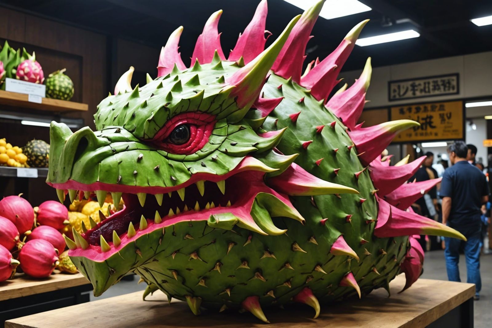 Dragon Fruit Carving: A Fruit Dragon