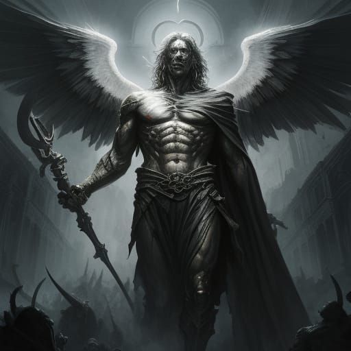 Sinister Angel in the Style of Golden Age Illustration