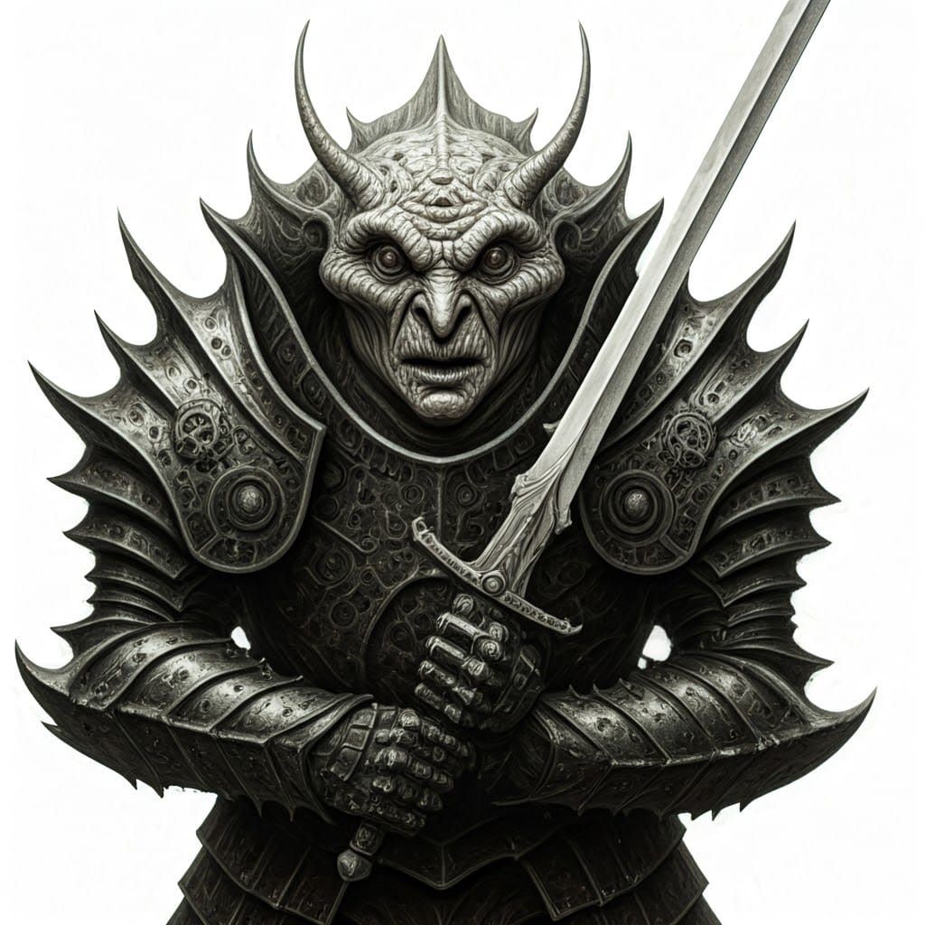 Biomechanical Slug-Devil Hybrid in Dark Fantasy Style