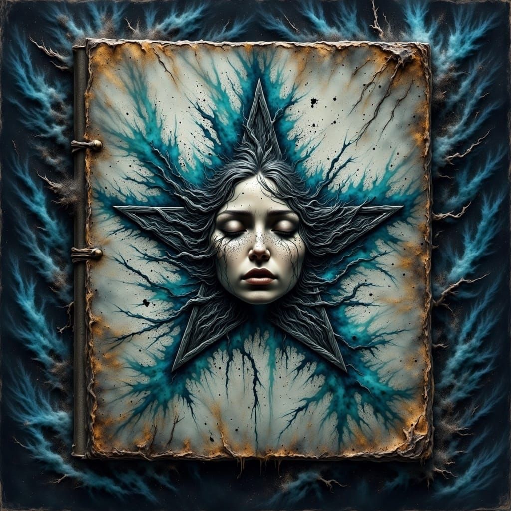 Weathered Leather Journal with Rebel Star Embossed Cover