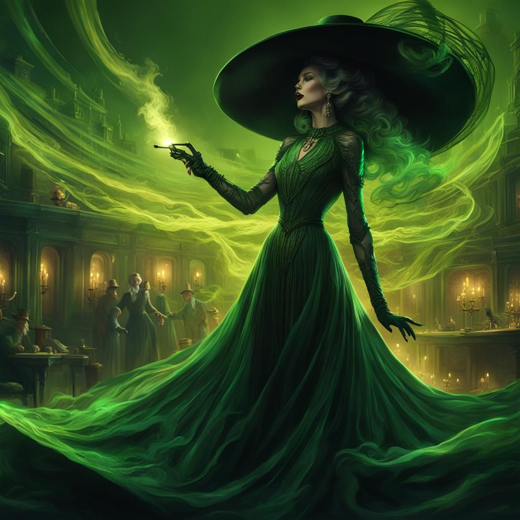 Woman Singer in Dark Speakeasy, Fantasy Concept Art