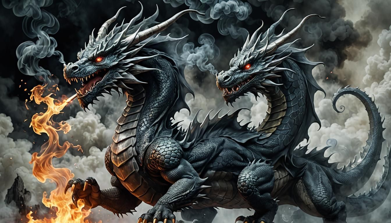 Ethereal Smoke Dragon in Flight