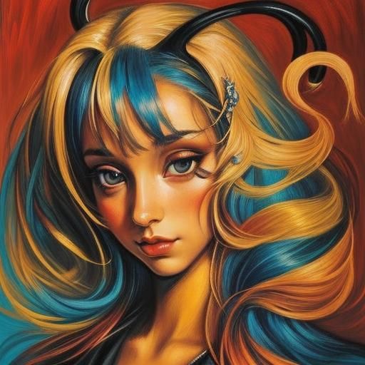 Abstract Fractal in Surrealist Psychedelic Style