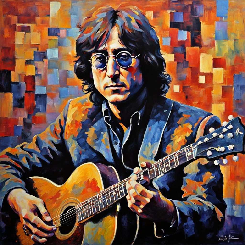 John Lennon as an Expressionist Oil Painter