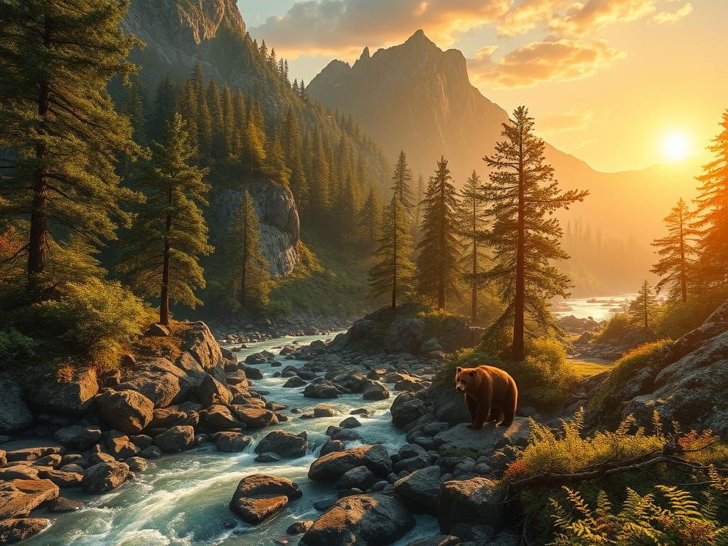 Ethereal Landscape with Interconnected Life Forms in a Vibra...