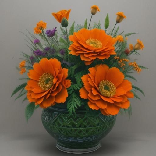 Exquisite Orange Flowers in Hyperrealistic Detail