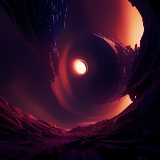 Detailed Matte Painting of Event Horizon Black Hole