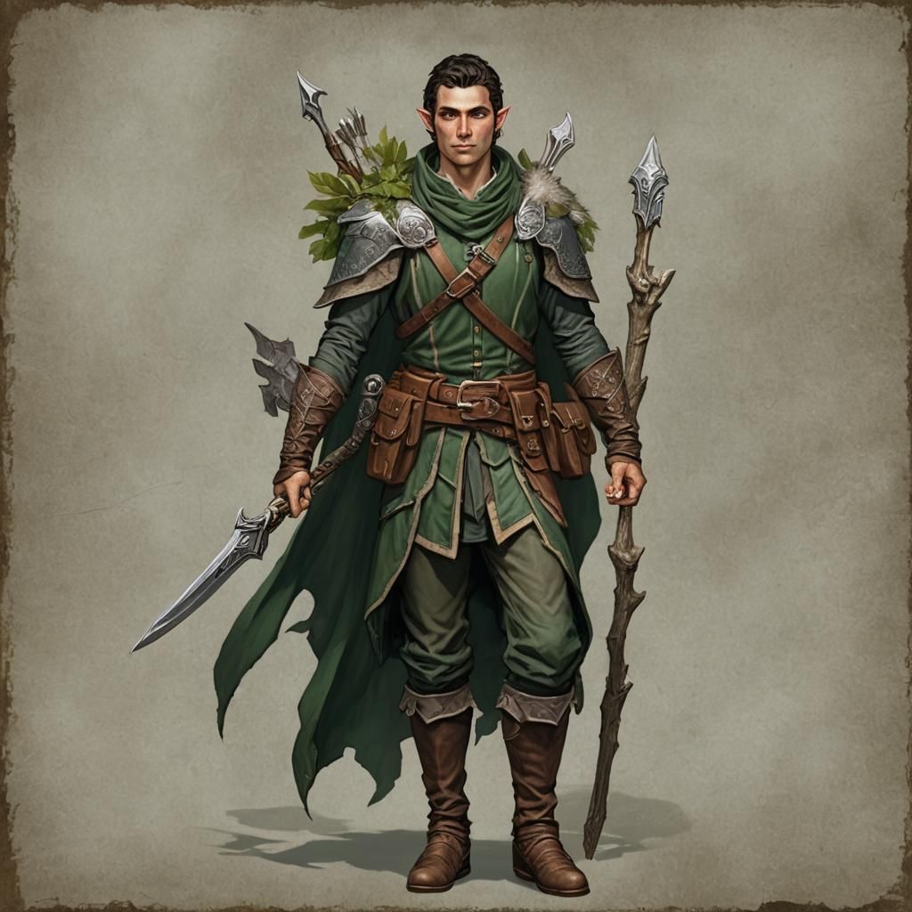 Half Elf Male Ranger Character Portrait
