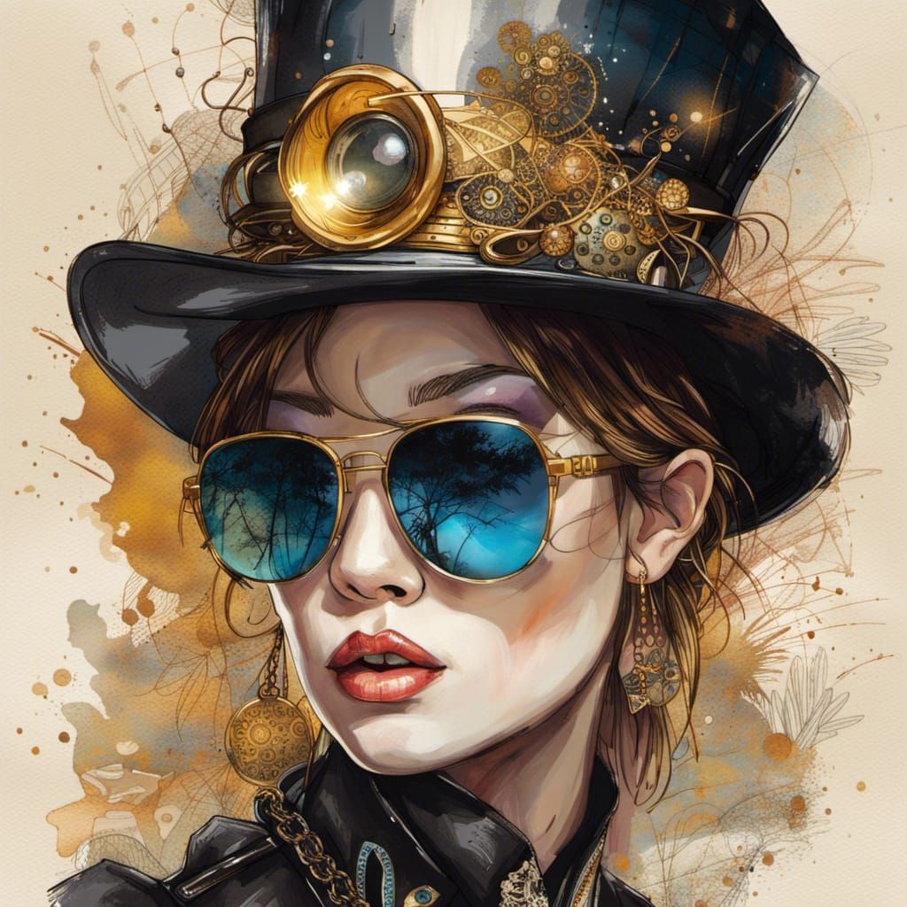 Elegant Woman in Tuxedo: Digital Portrait