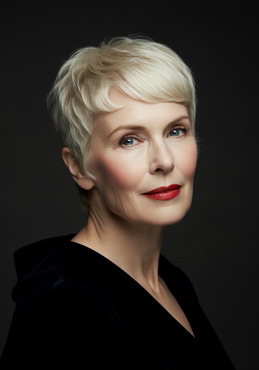 Short blonde hair woman