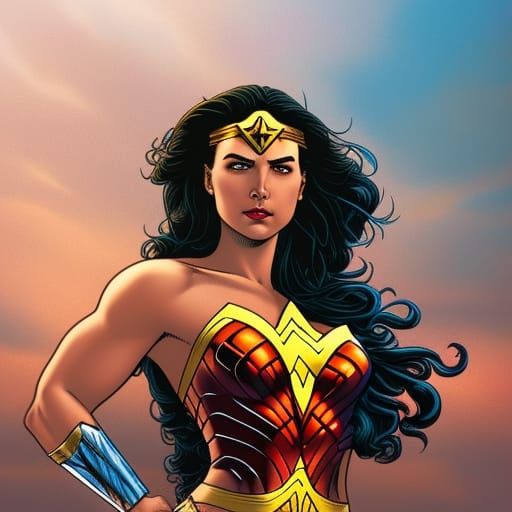 Wonder Woman Comic Book Art Illustration