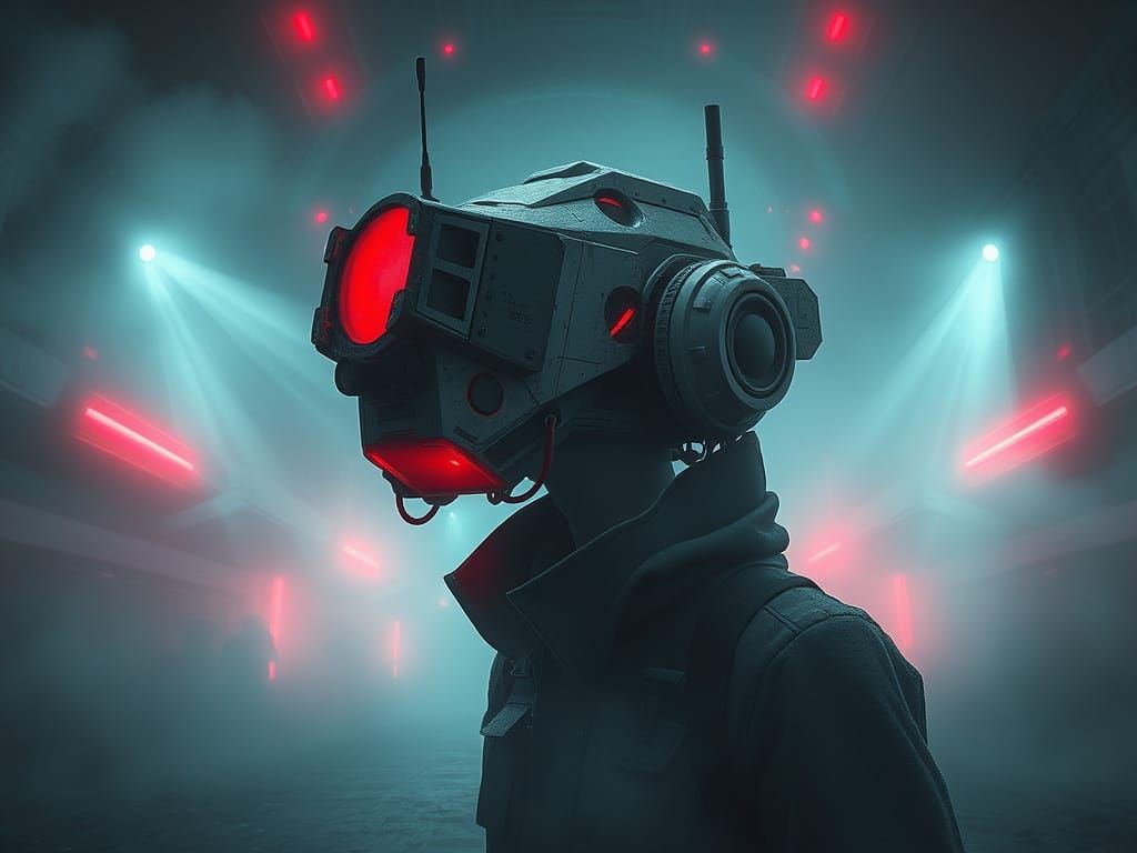 Eerie Cyberpunk World of Phobos in Vibrant Red and White