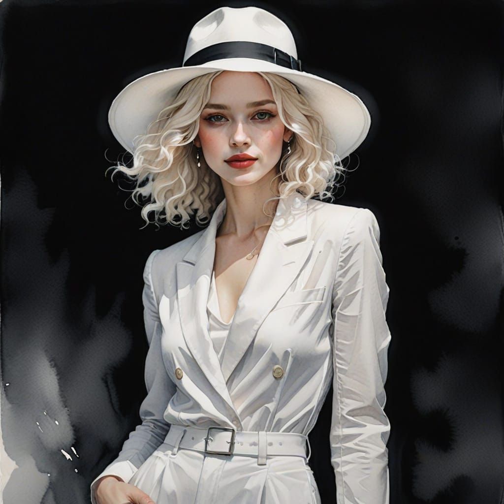 Ethereal Slavic Beauty in Airbrush Watercolor