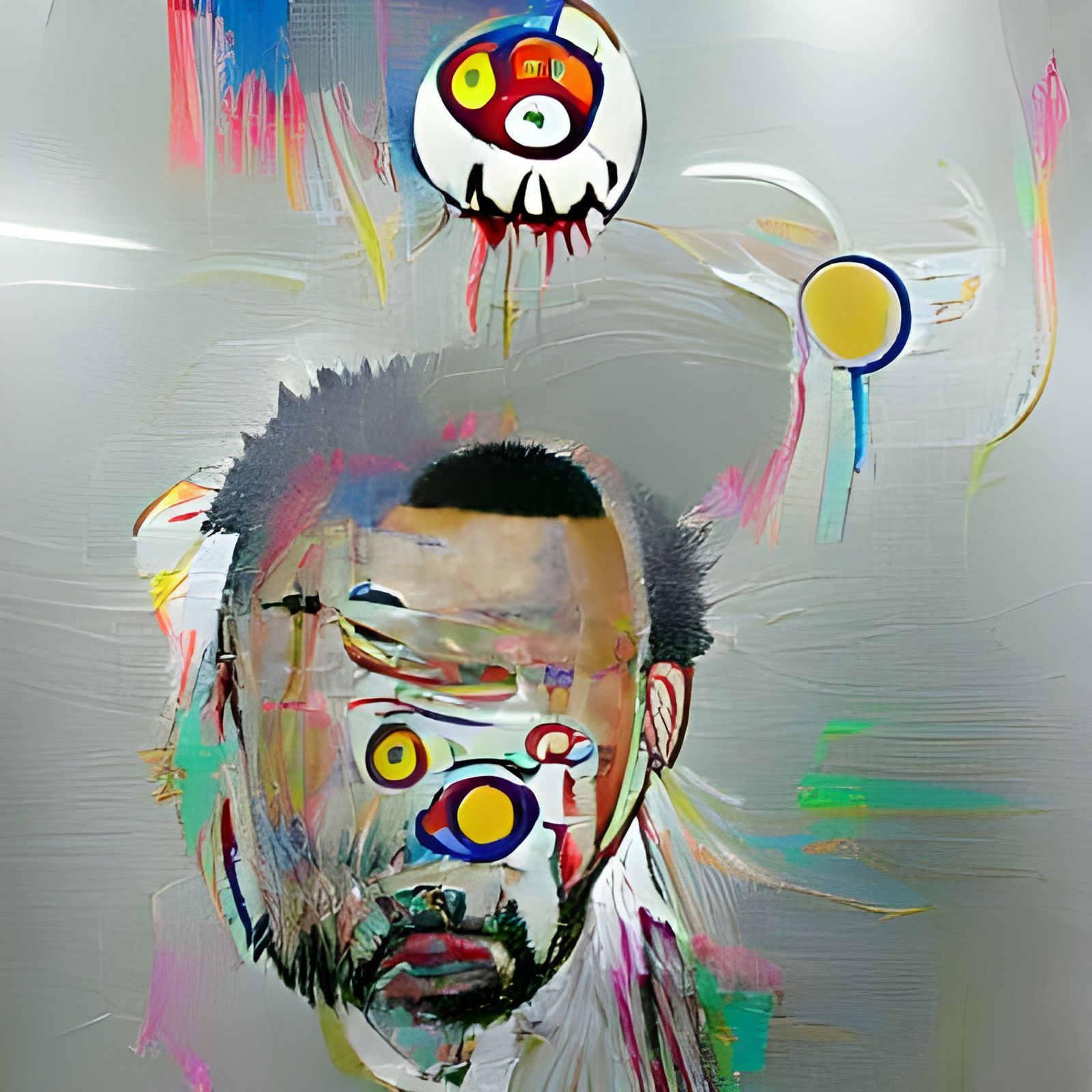 Pop Art Ghost Inspired by Murakami and Basquiat