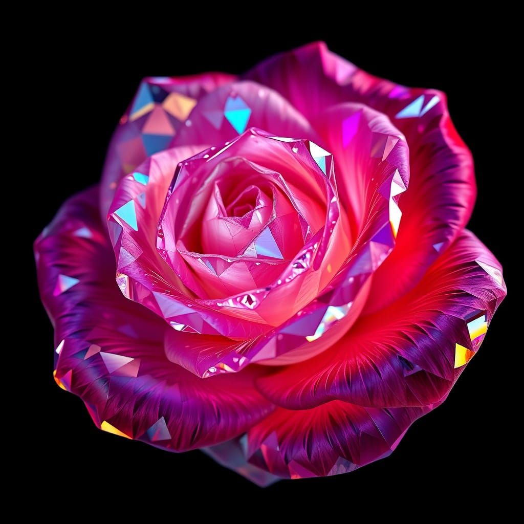 Ethereal Crystal Rose in Vibrant Colors
