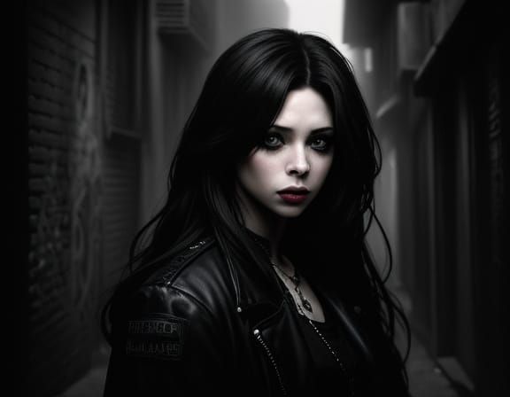 Dark Michelle Trachtenberg in Moody Urban Alleyway