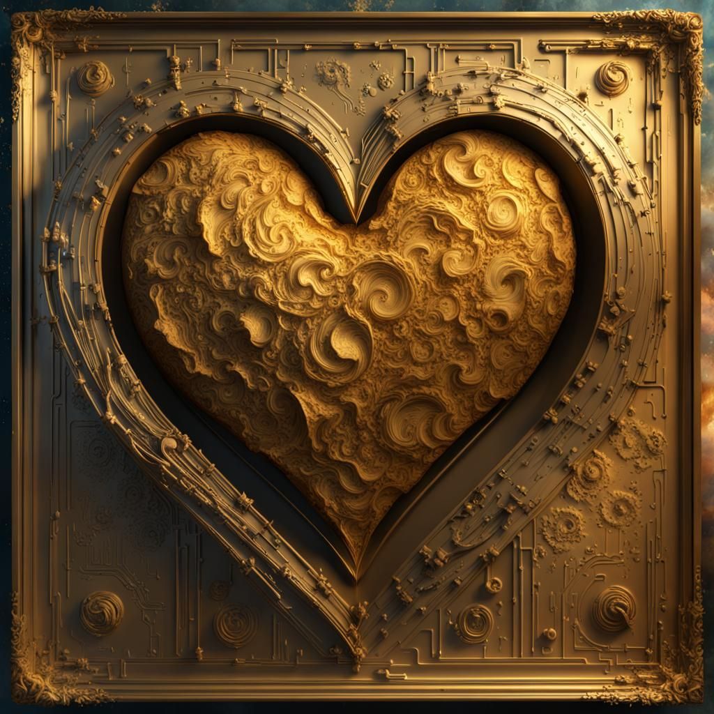 Textured Golden Heart _ I Love You to the Moon and Back