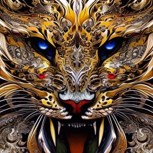 Ghost Tiger in Liquid Watercolor Art Style