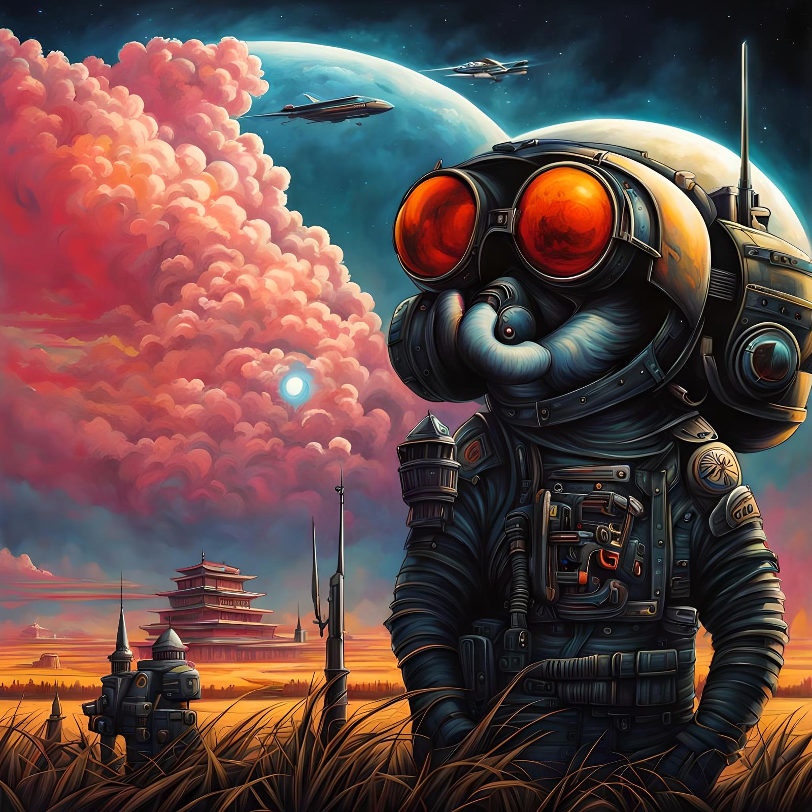 Surreal Landscape Inspired by 70s Sci-Fi Art