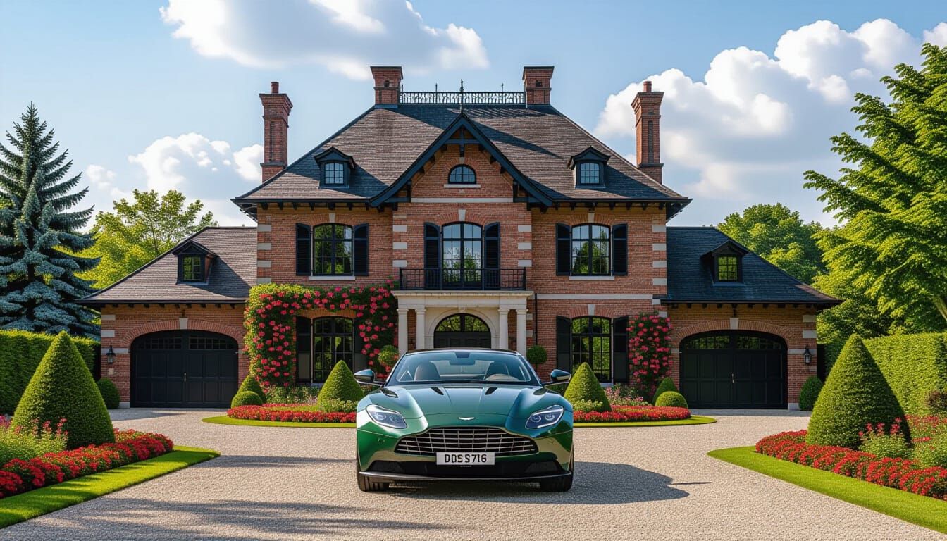 Victorian Chateau with Aston Martin DBX in Monet Style