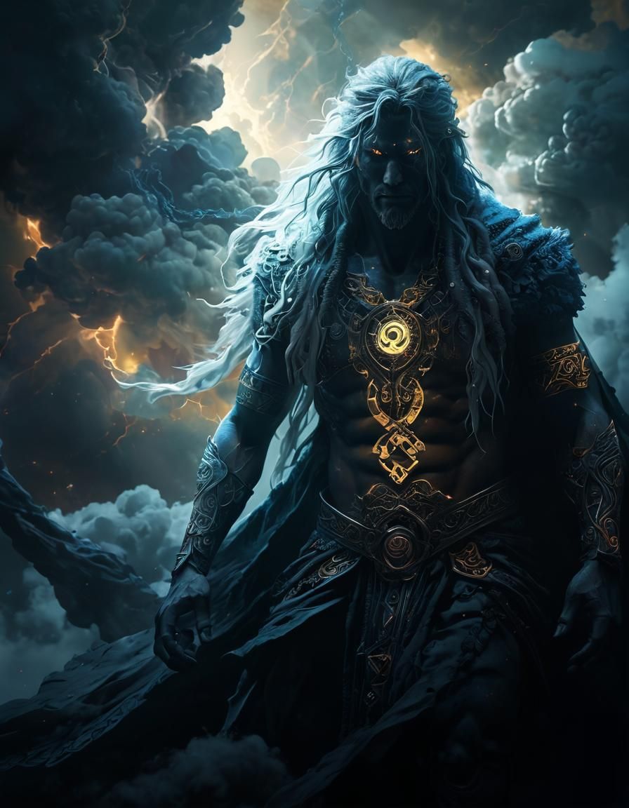 Mystical Anunakian Titans in Art Nouveau Style