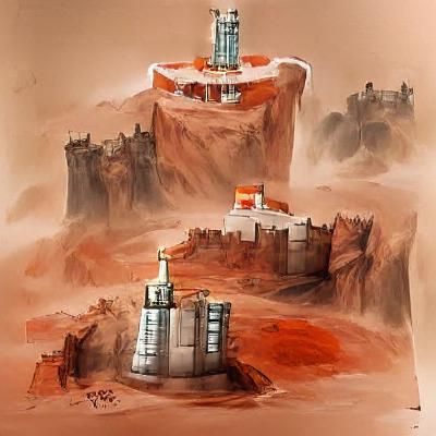 Martian Citadel: Fortified Tower Concept Art