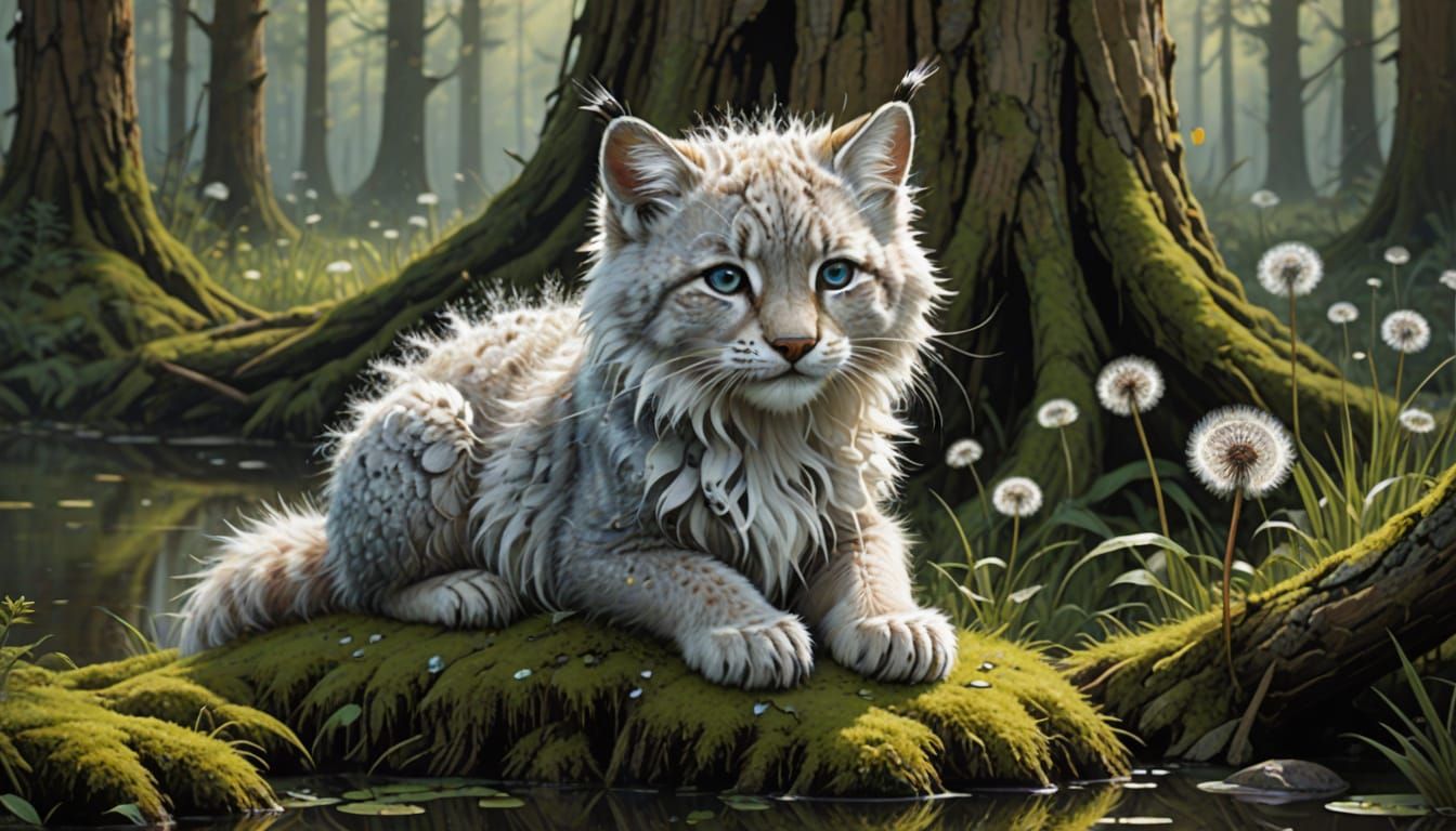 Winter Wonderland Siberian Lynx in Dazzling Colors