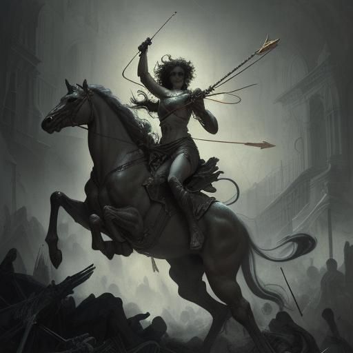 Sagittarius: Dark Horror Engraving