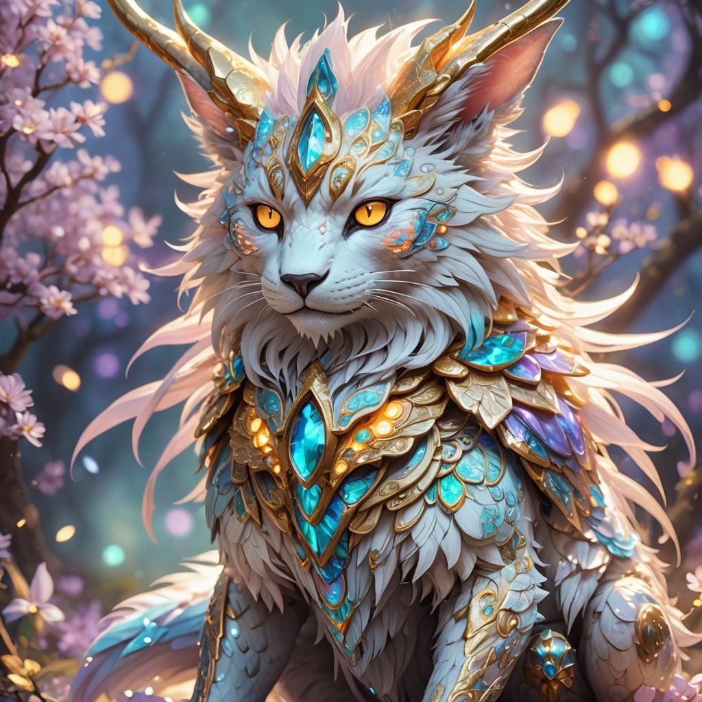 Cuddly Mystical Creature Concept Art in 3D Anime Style