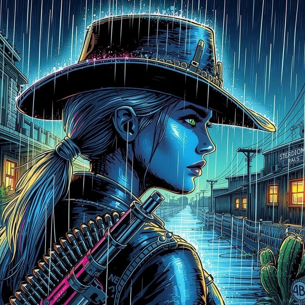 Epic Cyberpunk Assassin in Neon Dystopia
