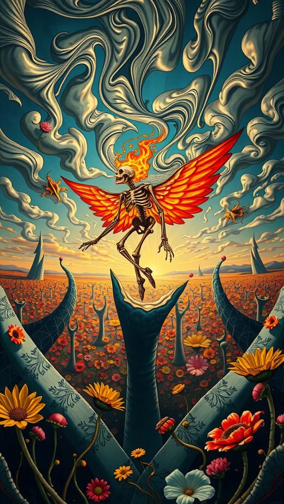 Surreal Landscape with Elastic Flora, Salvador Dali Style