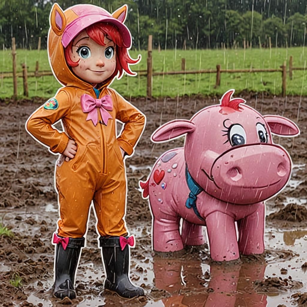 Human Applejack at Country Show in the Rain