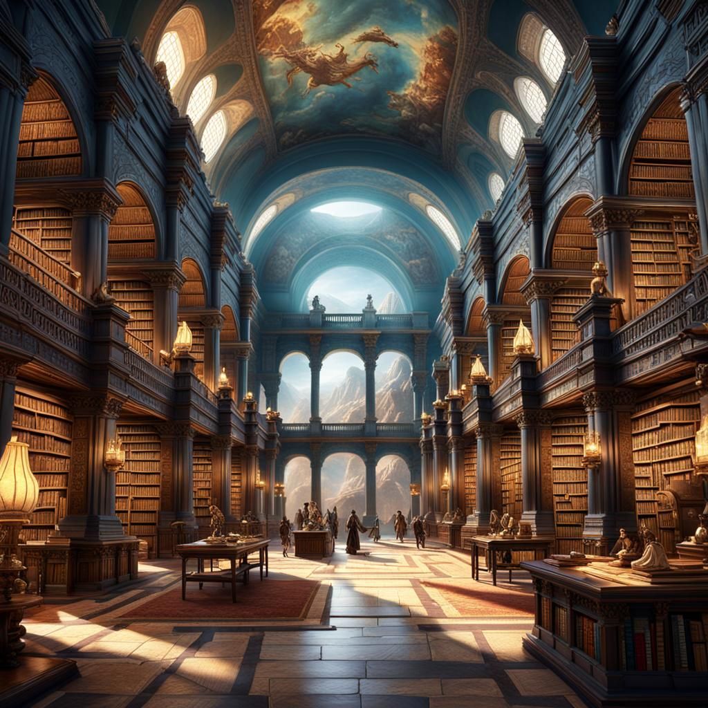 a scene of travelers marveling at the architectural splendor...