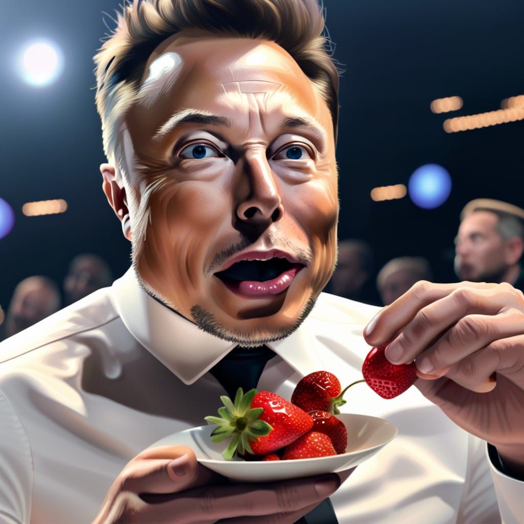 Elon Musk at Eurovision Eating Strawberries