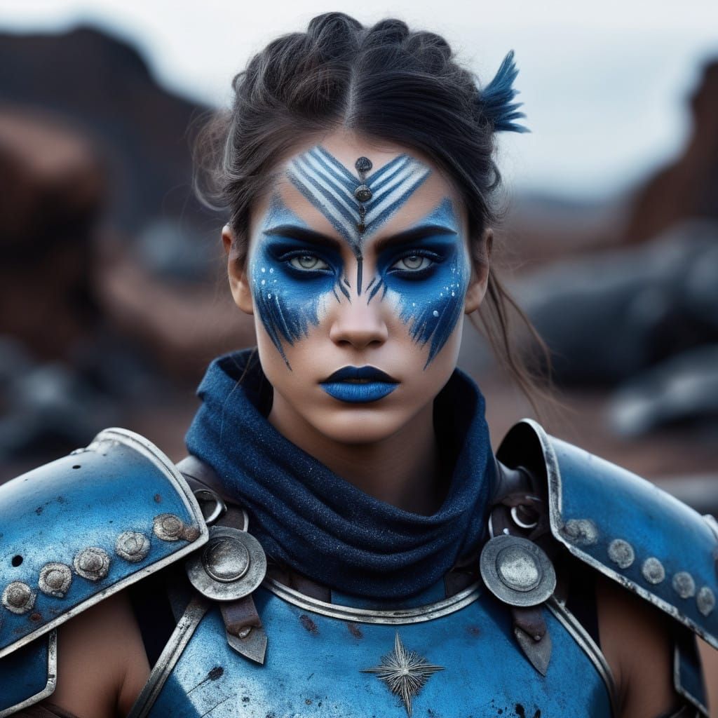 Fierce Warrior Princess in Apocalyptic Armor