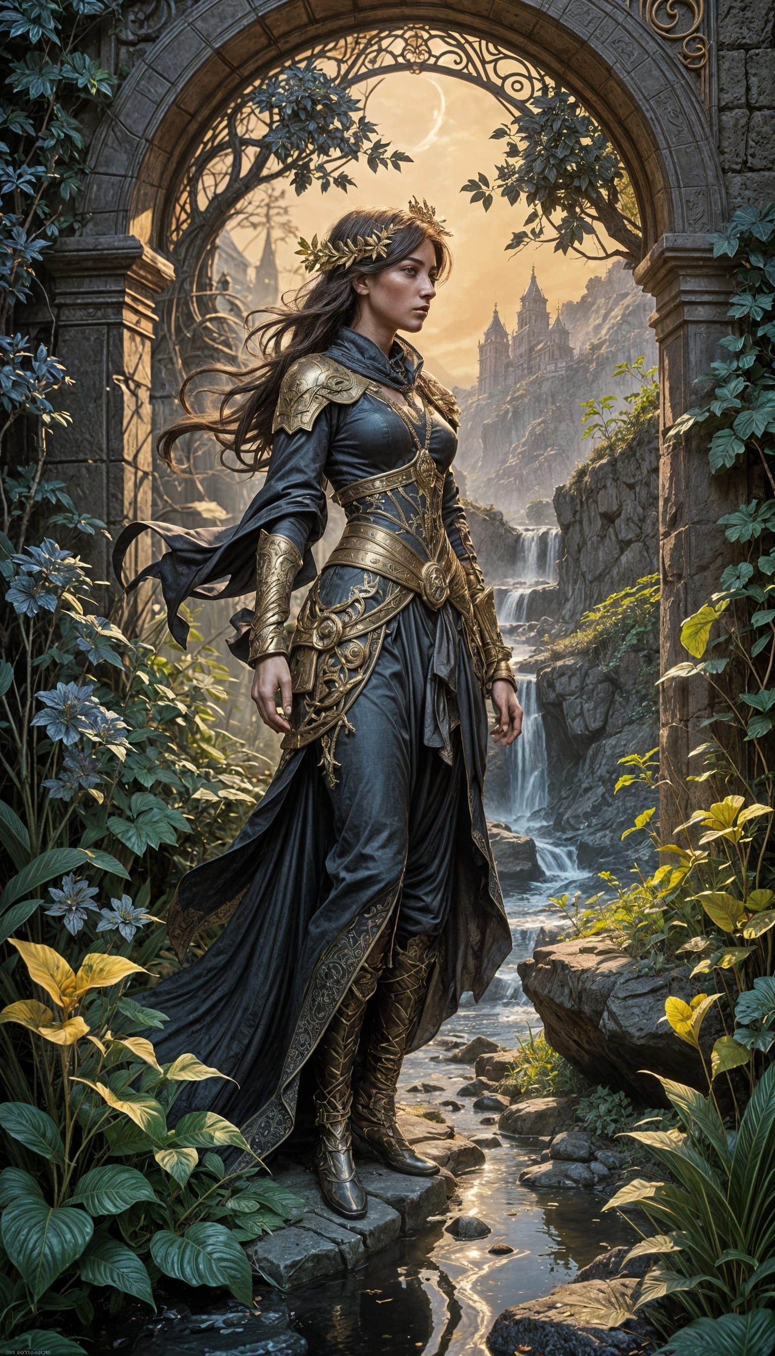 Hyperrealistic Portrait in a Golden Frame