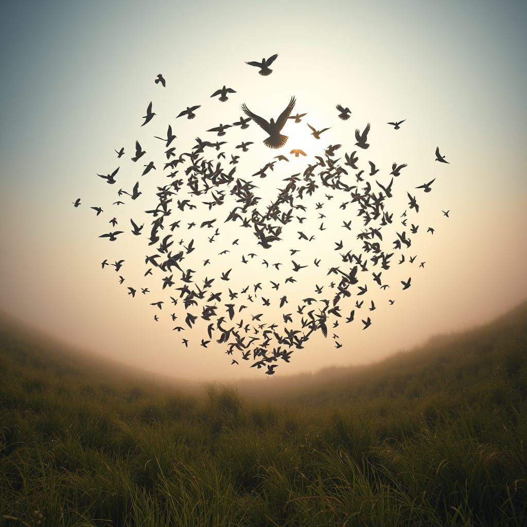 a flock of starlings