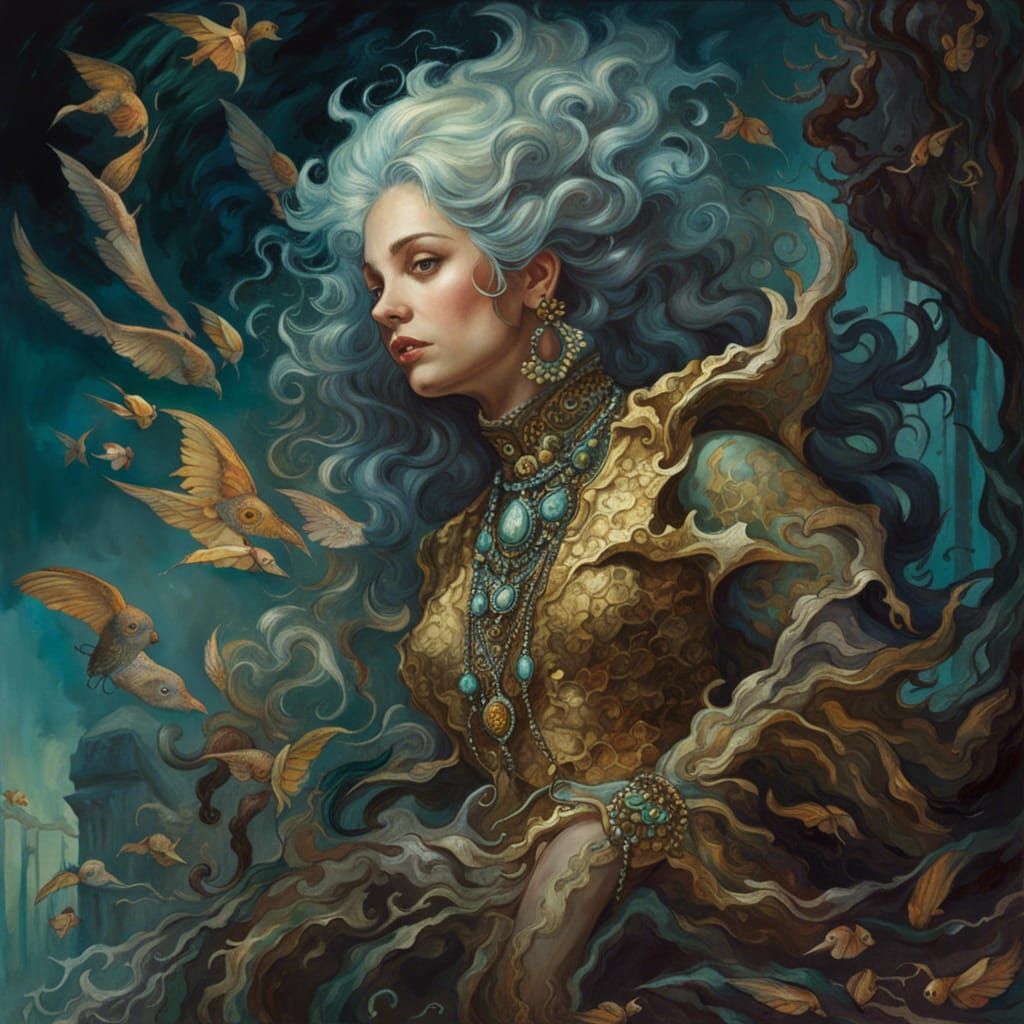 Baroque Mermaid: Scary Beauty in Hyperdetailed Style