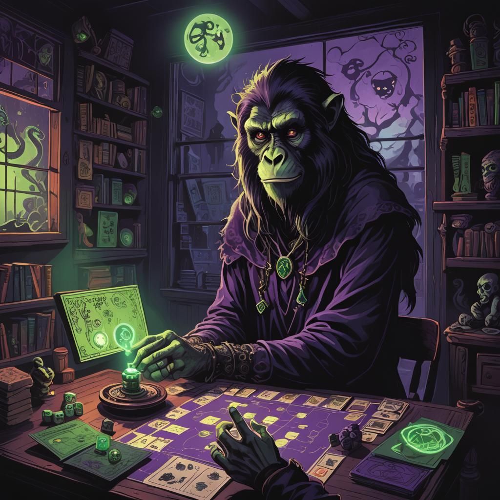 Dark Fantasy Hand Holds Mythical Board Game