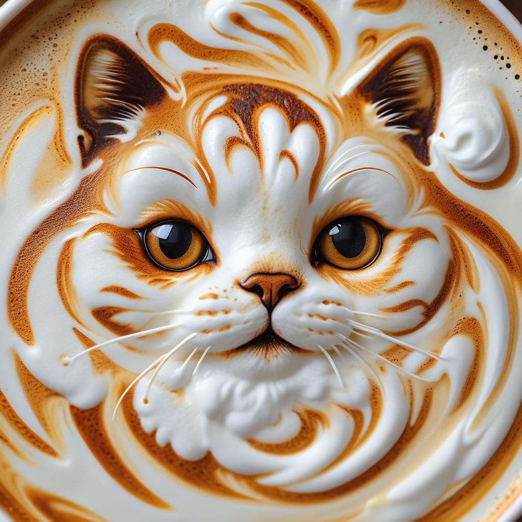 Latte Art: Steaming Coffee with Cat Design