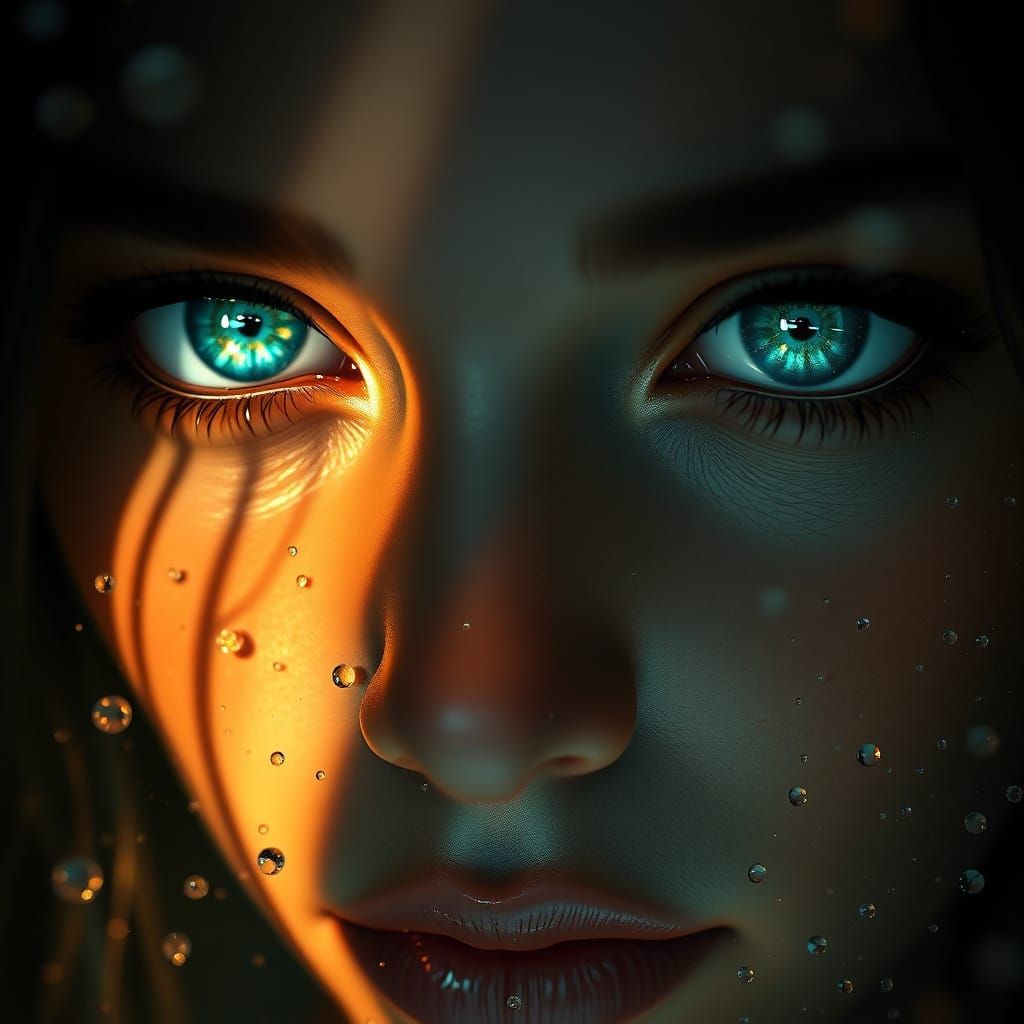 silhouette close up beautiful face of woman