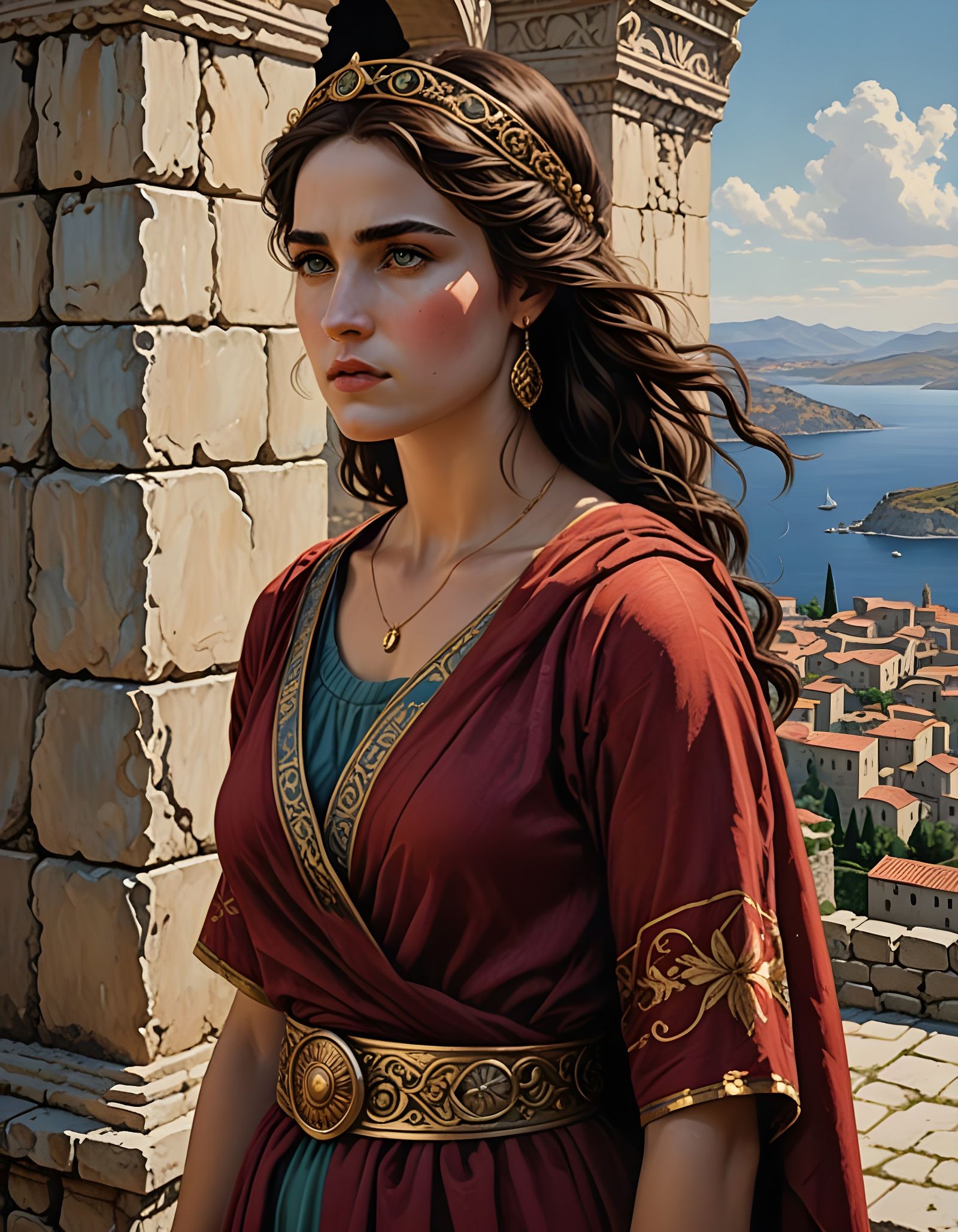Hyperrealistic Greek Queen of Ancient Sparta