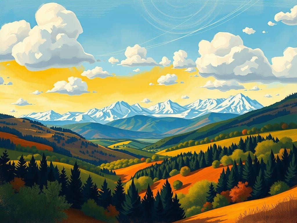 Hungarian Landscape in Vibrant Impressionist Style